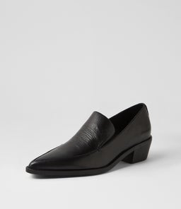 DAVEN DJ BLACK BLACK HEEL LEATHER
