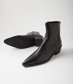 DEMPS DJ BLACK BLACK HEEL LEATHER