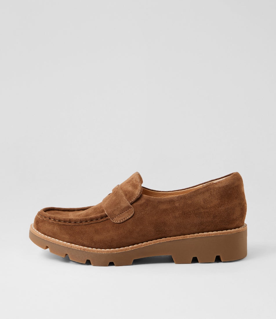 Dorte Nutmeg Light Choc Suede Loafers Dorte Nutmeg Light Choc Suede Loafers