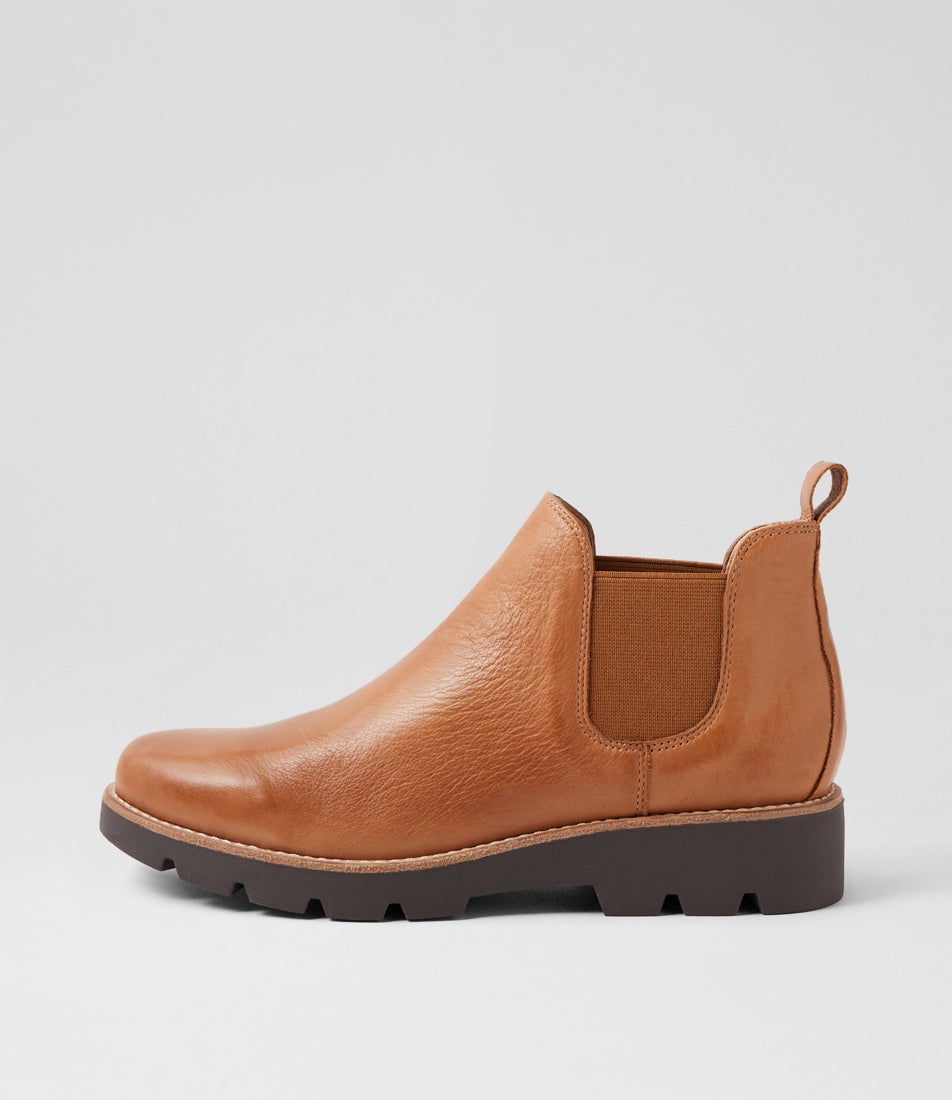Draria Dark Tan Choc Leather Chelsea Boots