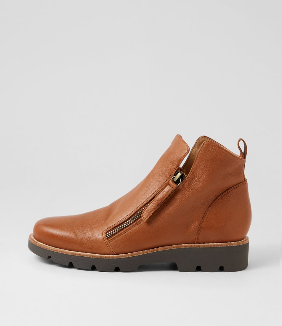Dottiz Drambuie Choc Leather Ankle Boots Dottiz Drambuie Choc Leather Ankle Boots