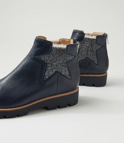 DIXEYS DJ NAVY LEATHER ELASTIC