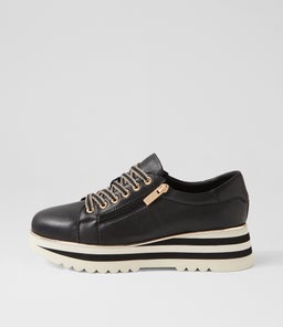 Eammes Black Milk Leather Lace Up Flats Eammes Black Milk Leather Lace Up Flats