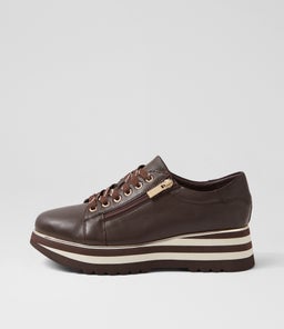 Eammes Choc Leather Lace Up Flats Eammes Choc Leather Lace Up Flats