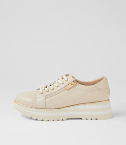 Eammes Milk Leather Lace Up Flats Eammes Milk Leather Lace Up Flats