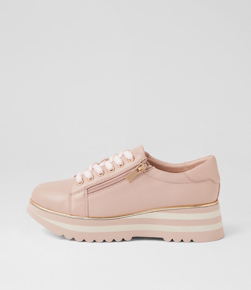 Eammes Rose Milk Leather Lace Up Flats Eammes Rose Milk Leather Lace Up Flats