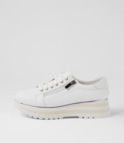 Eammes White Leather Lace Up Flats Eammes White Leather Lace Up Flats