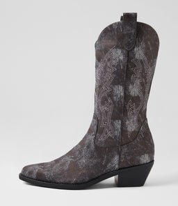 ESTEBAN DJ BLACK DISTRESS DENIM LEATHER