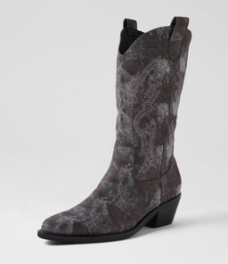 ESTEBAN DJ BLACK DISTRESS DENIM LEATHER