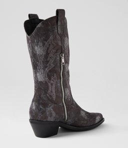 ESTEBAN DJ BLACK DISTRESS DENIM LEATHER