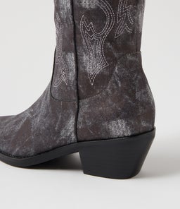 ESTEBAN DJ BLACK DISTRESS DENIM LEATHER