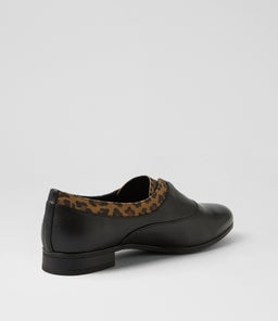 GARISSA DJ BLACK CAMEL LEOPARD LEATHER SUEDE