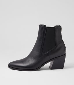 JENNIER DJ BLACK BLACK HEEL LEATHER