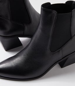 JENNIER DJ BLACK BLACK HEEL LEATHER