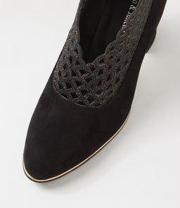 KRISSPIN DJ BLACK BLACK SHIMMER SUEDE LEATHER