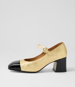 KEARIE DJ BLACK GOLD SCRIBBLE PATENT LEATHER
