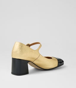 KEARIE DJ BLACK GOLD SCRIBBLE PATENT LEATHER