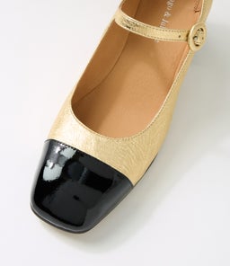 KEARIE DJ BLACK GOLD SCRIBBLE PATENT LEATHER