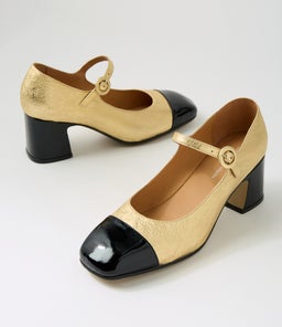 KEARIE DJ BLACK GOLD SCRIBBLE PATENT LEATHER