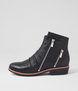 LIZZOE DJ BLACK BLACK HEEL LEATHER
