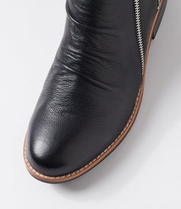 LIZZOE DJ BLACK BLACK HEEL LEATHER