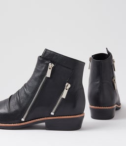 LIZZOE DJ BLACK BLACK HEEL LEATHER