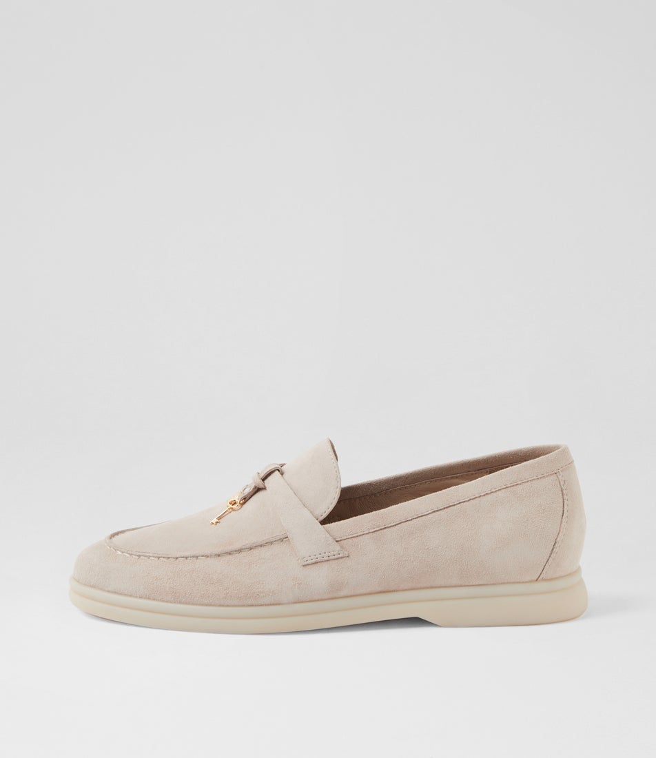 Lydea Beige Suede Loafers