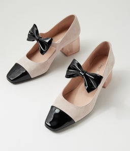 MERCEY DJ BLACK NUDE PATENT SUEDE