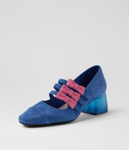 MERRYN DJ BLUE PINK SUEDE