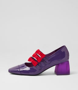 MERRYN DJ PURPLE RED PATENT SUEDE