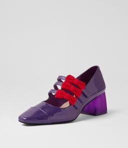MERRYN DJ PURPLE RED PATENT SUEDE