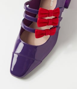 MERRYN DJ PURPLE RED PATENT SUEDE