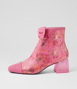 MENSAH DJ PINK PINK ORANGE FLOWER SUEDE LEATHER