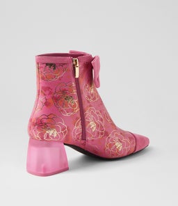 MENSAH DJ PINK PINK ORANGE FLOWER SUEDE LEATHER