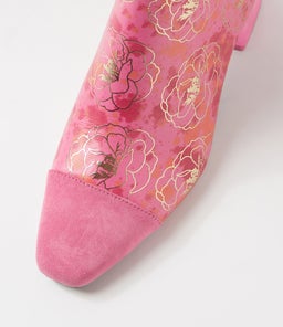 MENSAH DJ PINK PINK ORANGE FLOWER SUEDE LEATHER