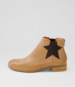 NOJIS DJ DK TAN CHOC LEATHER ELASTIC