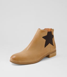 NOJIS DJ DK TAN CHOC LEATHER ELASTIC