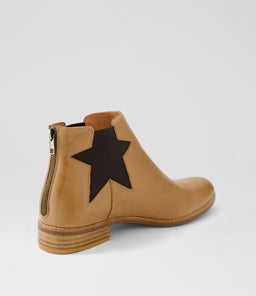 NOJIS DJ DK TAN CHOC LEATHER ELASTIC