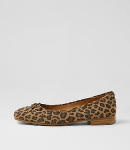 Panise Camel Leopard Suede Ballet Flats Panise Camel Leopard Suede Ballet Flats