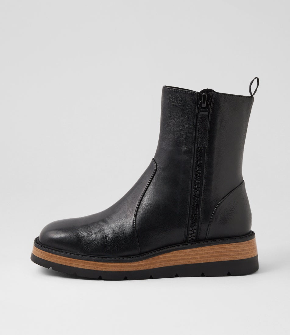 Thans Black Nat Leather Ankle Boots