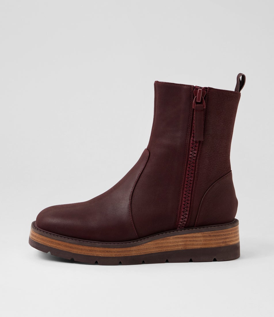 Thans Burgundy Natural Leather Ankle Boots Thans Burgundy Natural Leather Ankle Boots