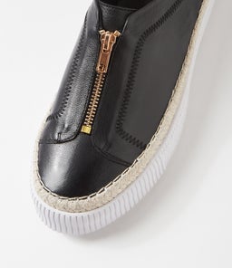 TAYORA DJ BLACK WHITE SOLE LEATHER