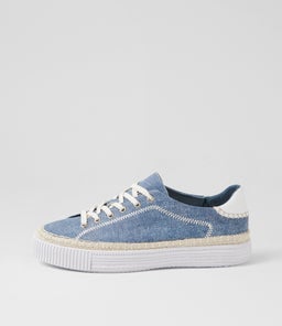 TYCHA DJ BLUE DENIM WHITE LEATHER
