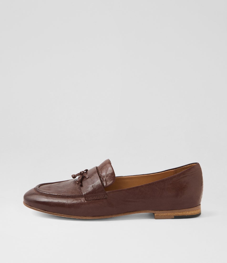 Uleena Choc Polish Leather Loafers Uleena Choc Polish Leather Loafers