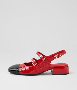 VAFRON DJ BLACK RED PATENT LEATHER