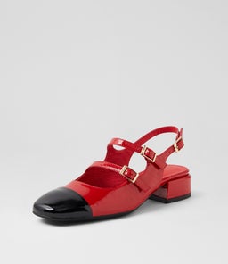 VAFRON DJ BLACK RED PATENT LEATHER