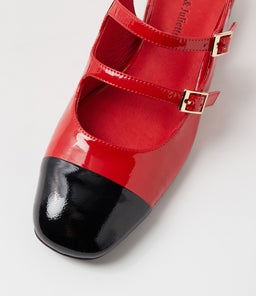 VAFRON DJ BLACK RED PATENT LEATHER