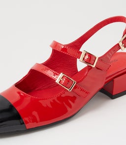 VAFRON DJ BLACK RED PATENT LEATHER