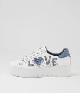 WAYORAS DJ WHITE BLUE DENIM LEATHER