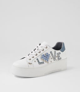 WAYORAS DJ WHITE BLUE DENIM LEATHER